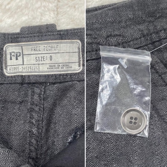❌SOLD❌ Free People Linen Shorts Size 0 charcoal grey - Picture 3 of 12